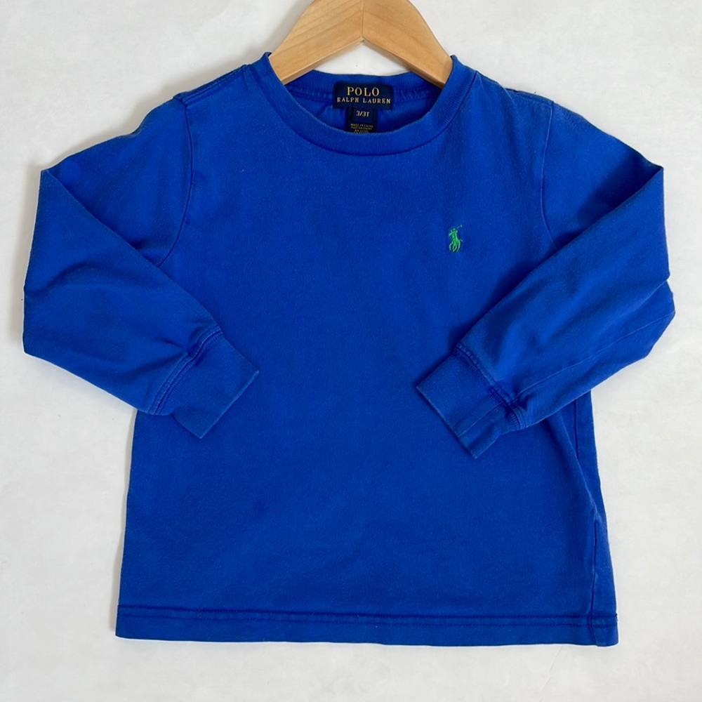 polo ralph lauren long sleeve shirt blue green pony